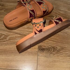 Free People Women's Orange and Brown Sandals